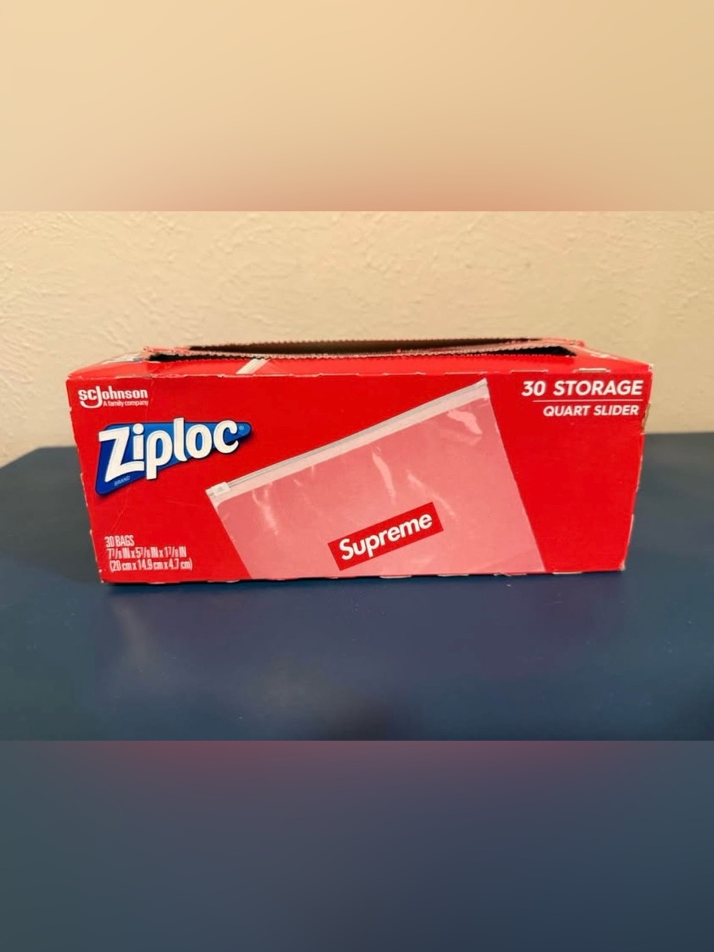 Supreme x Ziploc Red Quart Slider Storage Bags - 30 Count